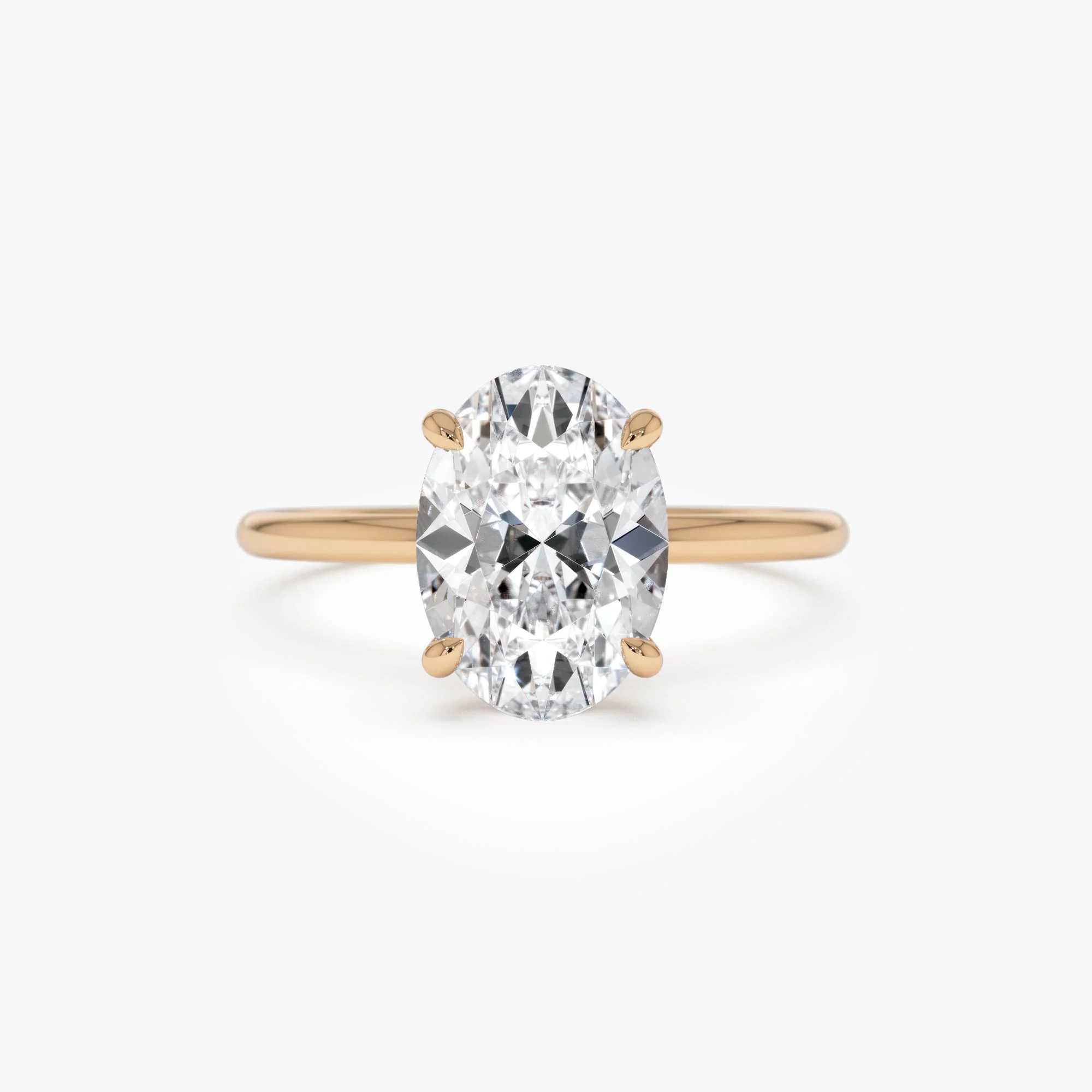 2 Ctw 14k Oval Lab Grown Diamond Engagement Ring with Hidden Halo – Maribel - Image 7