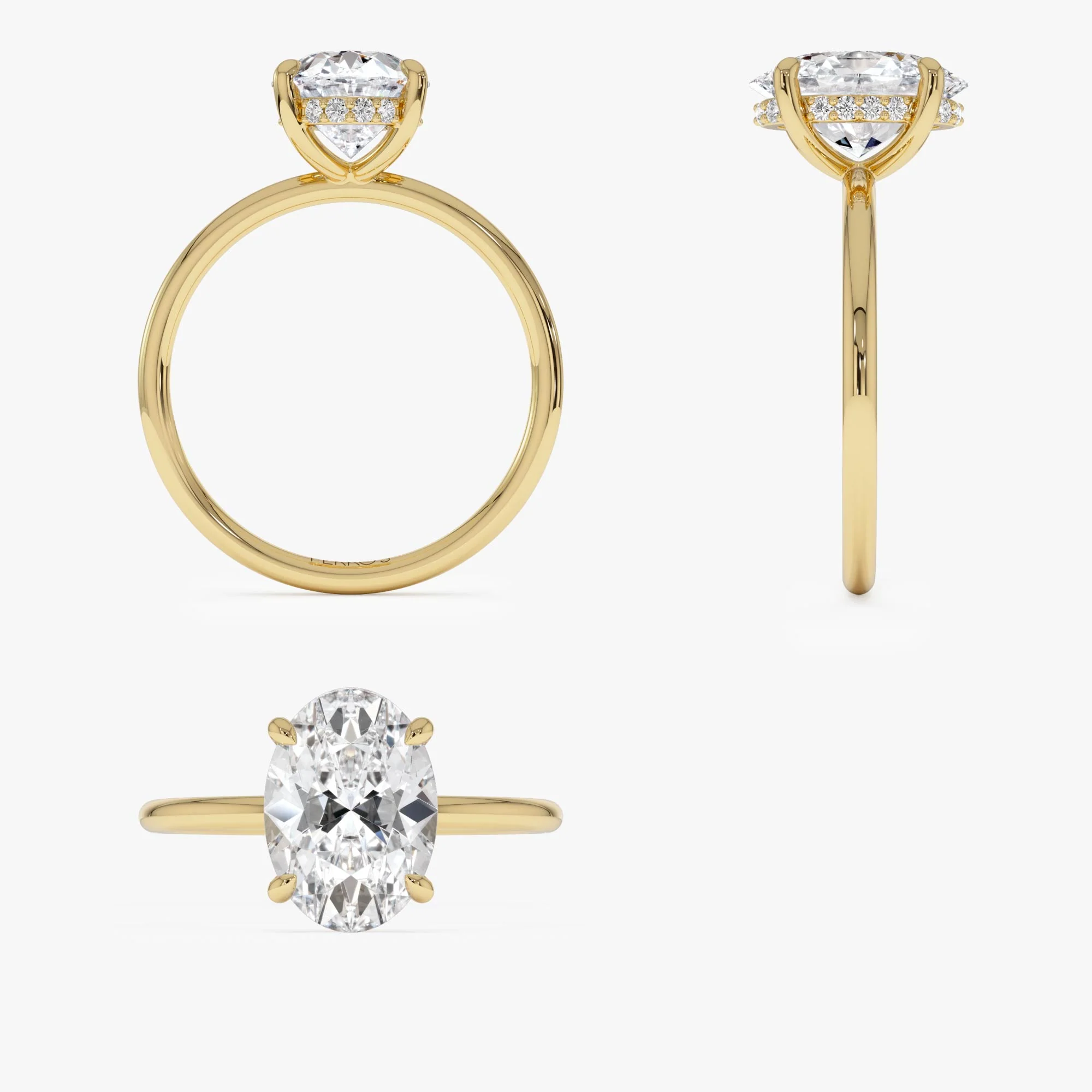 2 Ctw 14k Oval Lab Grown Diamond Engagement Ring with Hidden Halo – Maribel - Image 9