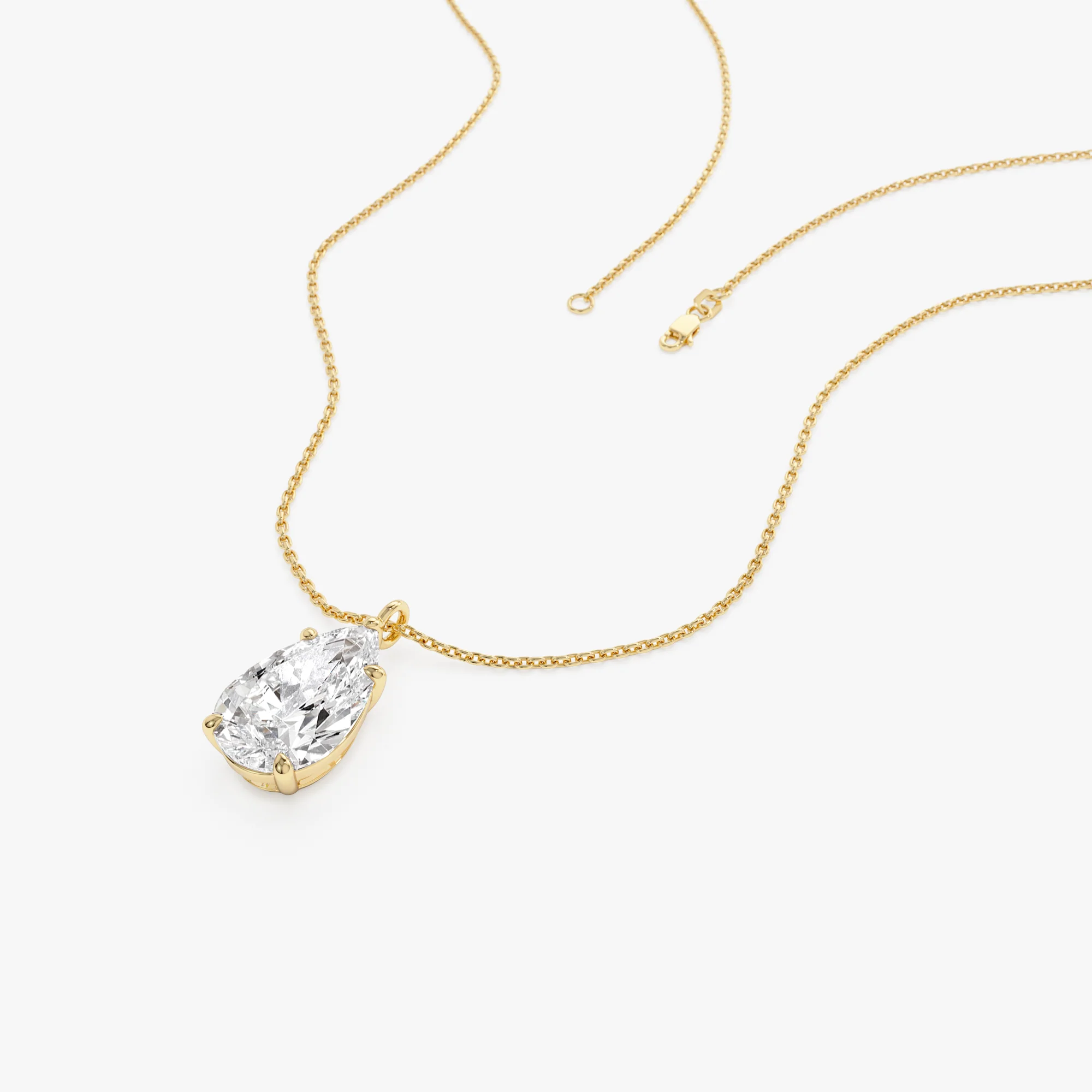 3.00 Ctw 14k Pear Shaped Lab Grown Diamond Statement Pendant Necklace - Clio - Image 6