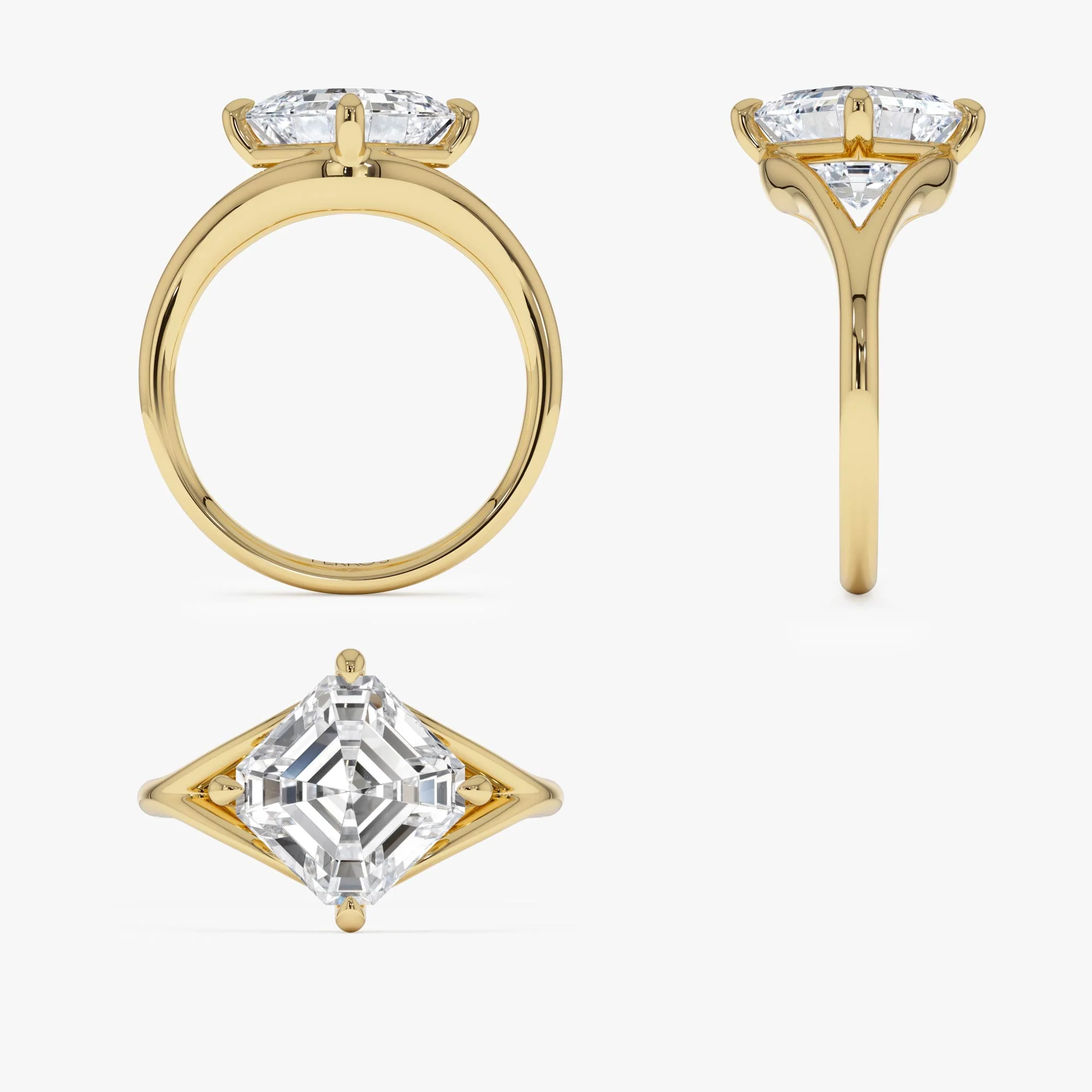 3.00ctw 14k Asscher Cut Lab Grown Diamond Engagement Ring - Bianca - Image 10