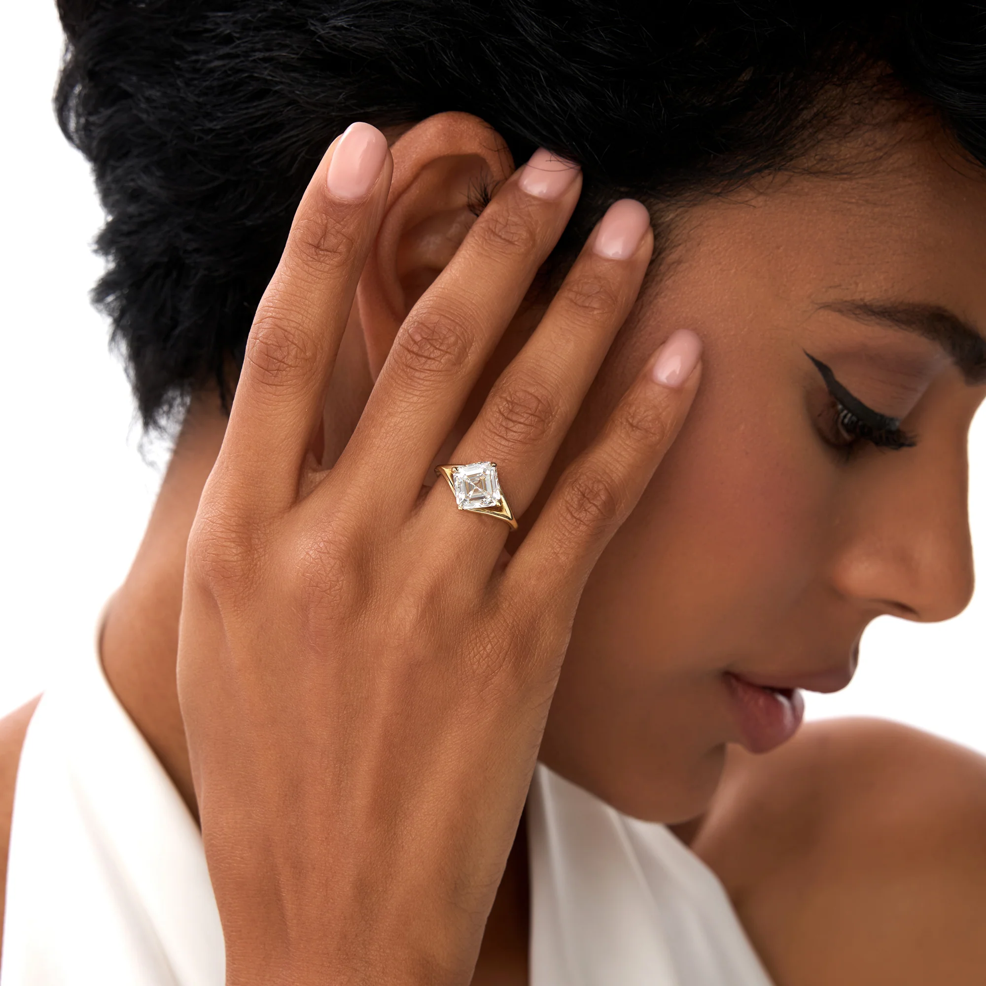 3.00ctw 14k Asscher Cut Lab Grown Diamond Engagement Ring - Bianca - Image 4