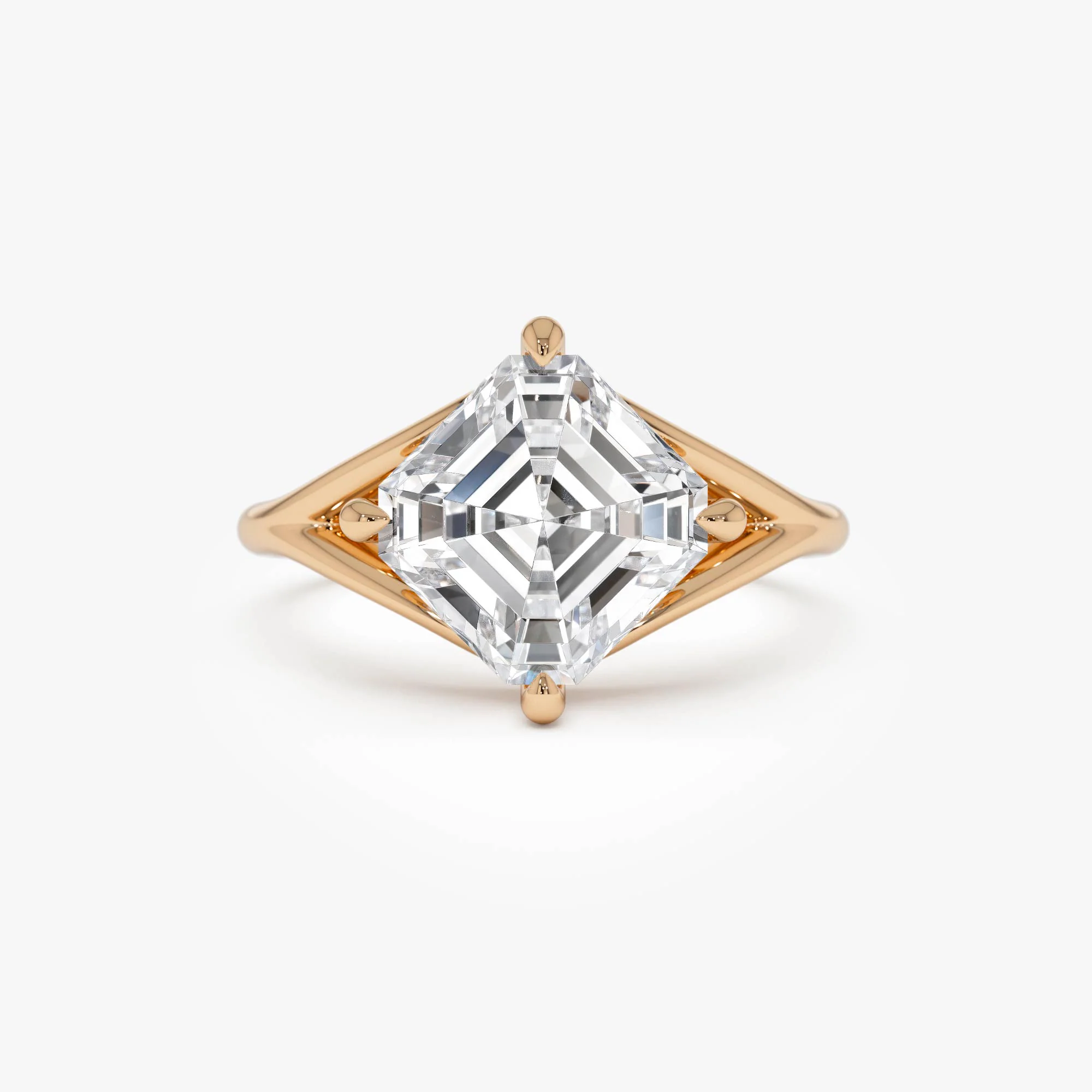 3.00ctw 14k Asscher Cut Lab Grown Diamond Engagement Ring - Bianca - Image 7