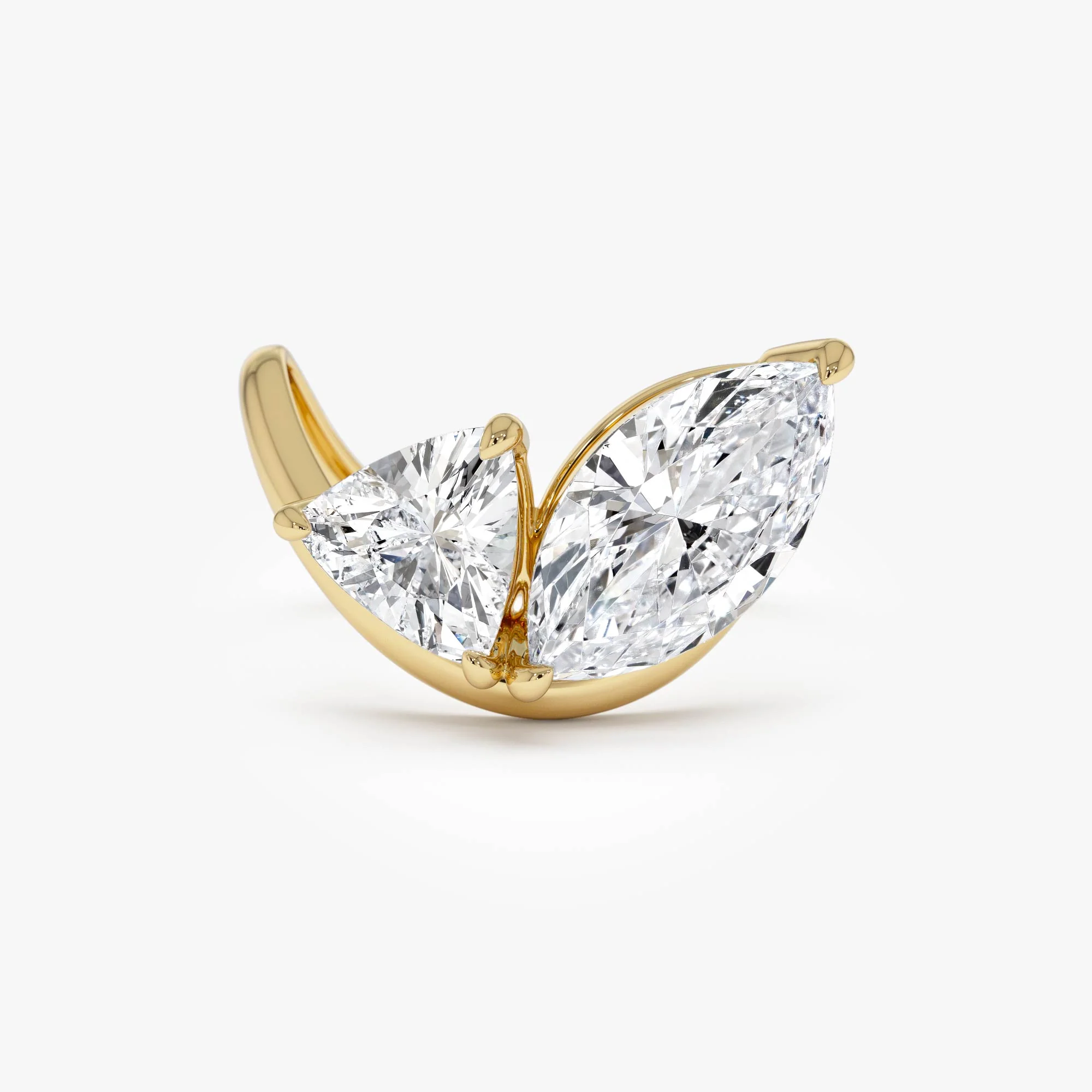 3.00ctw 14k Marquise & Trillion Lab Grown Diamond Statement Ring - Mica
