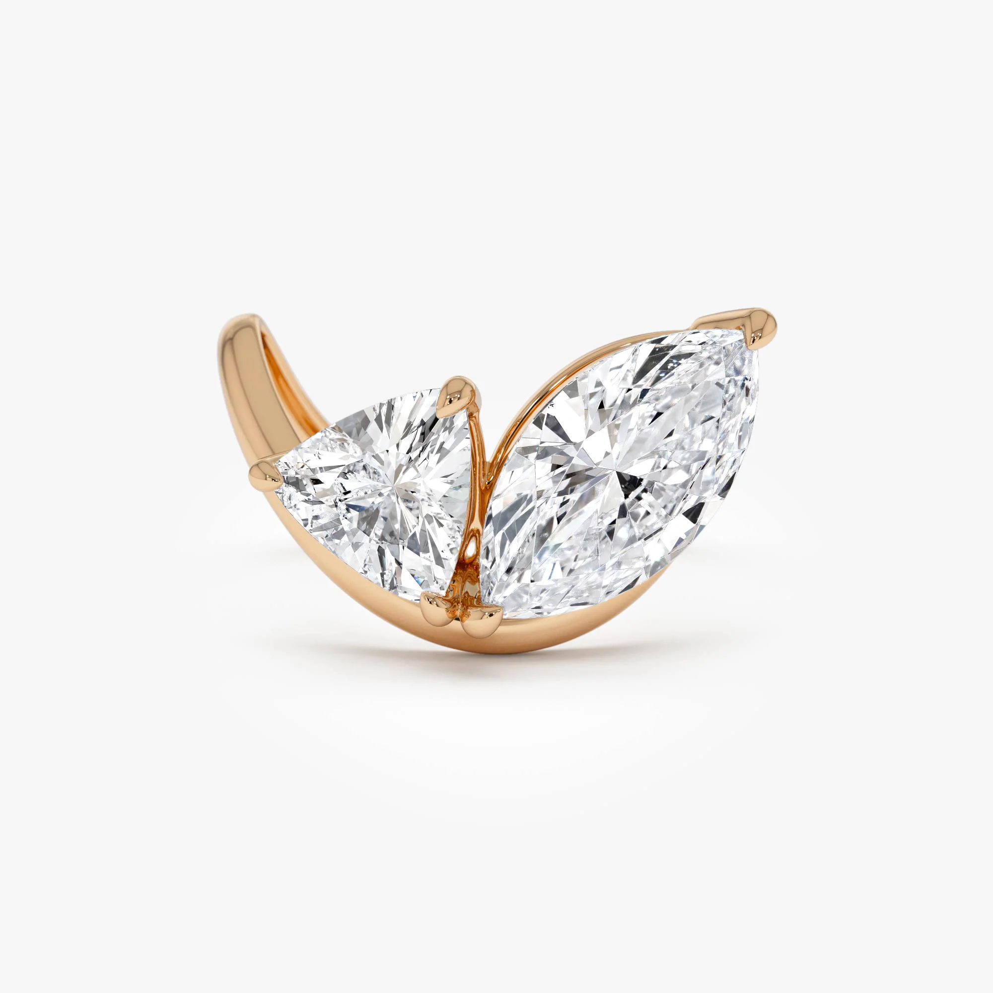 3.00ctw 14k Marquise & Trillion Lab Grown Diamond Statement Ring - Mica - Image 2