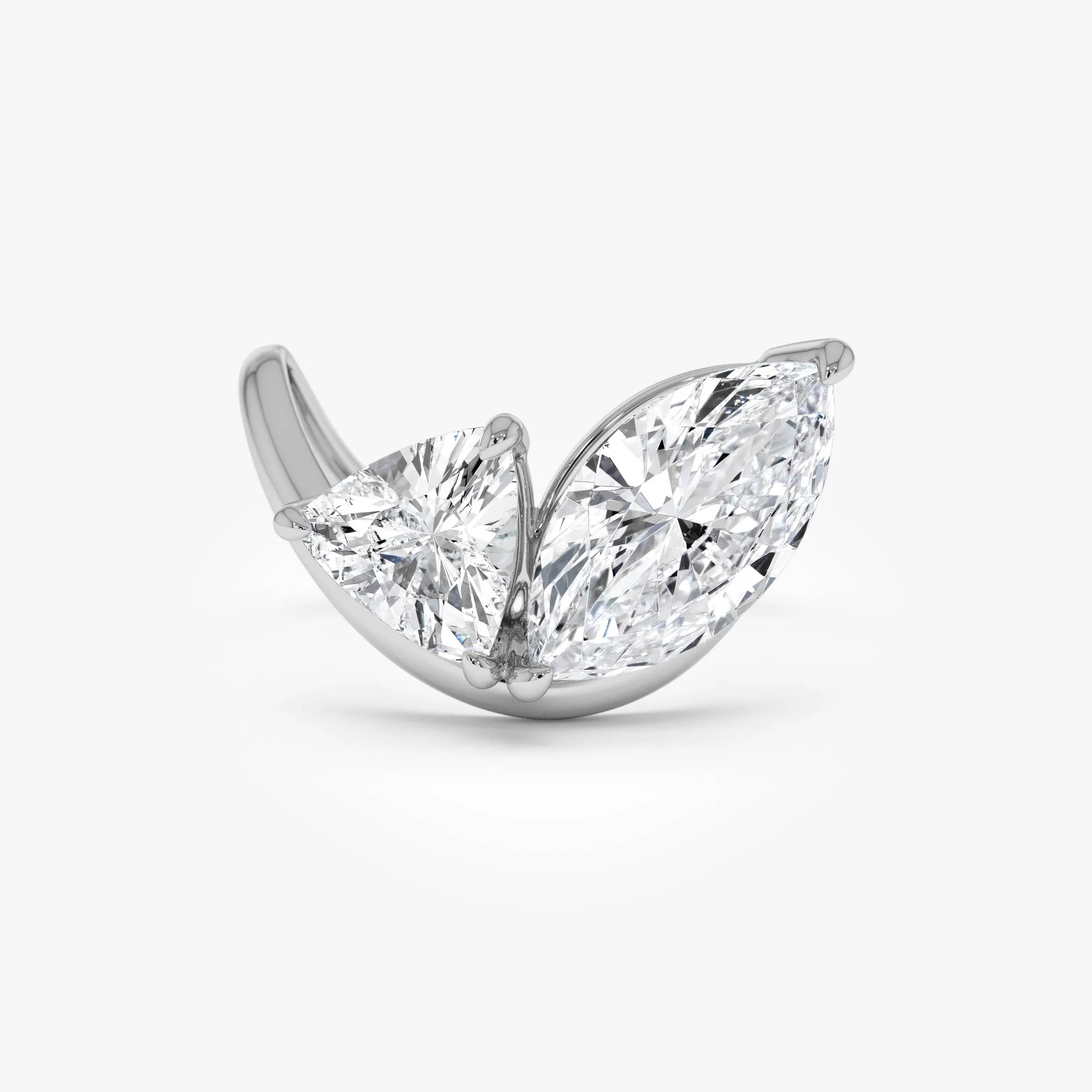 3.00ctw 14k Marquise & Trillion Lab Grown Diamond Statement Ring - Mica - Image 3