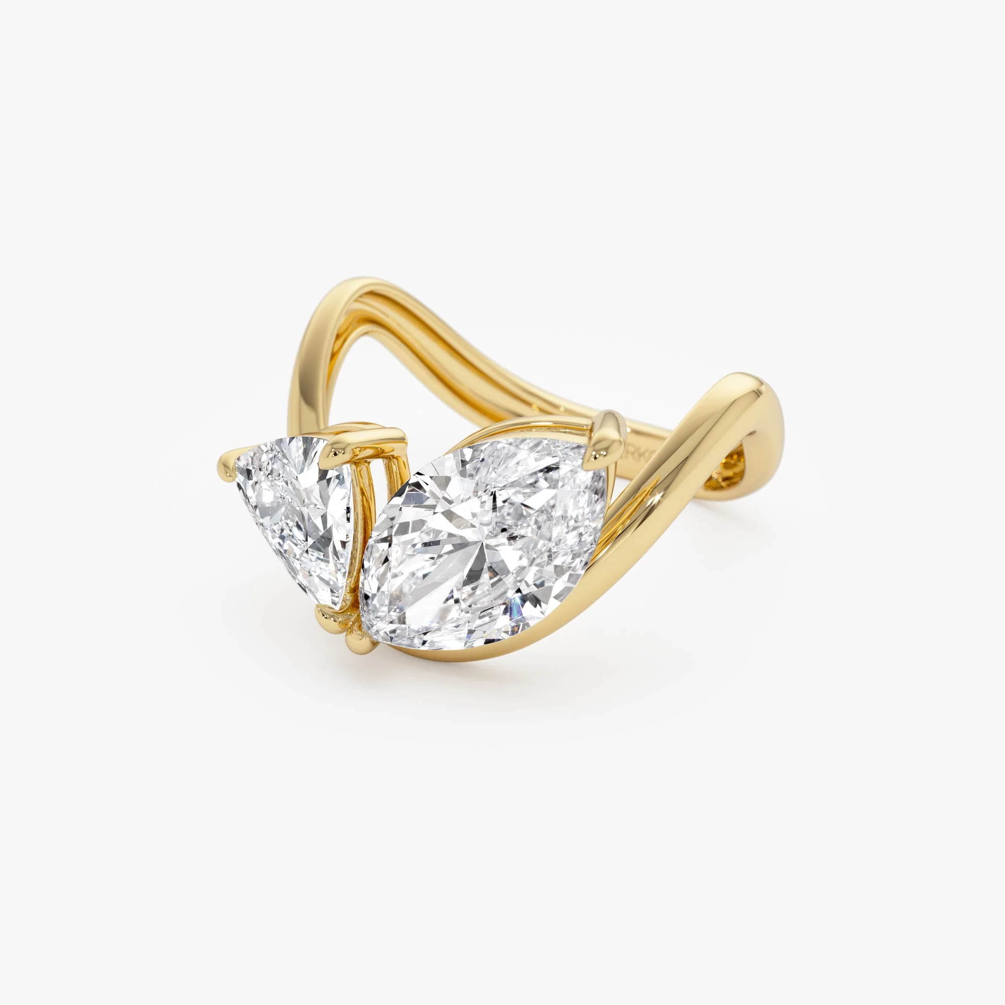 3.00ctw 14k Marquise & Trillion Lab Grown Diamond Statement Ring - Mica - Image 4