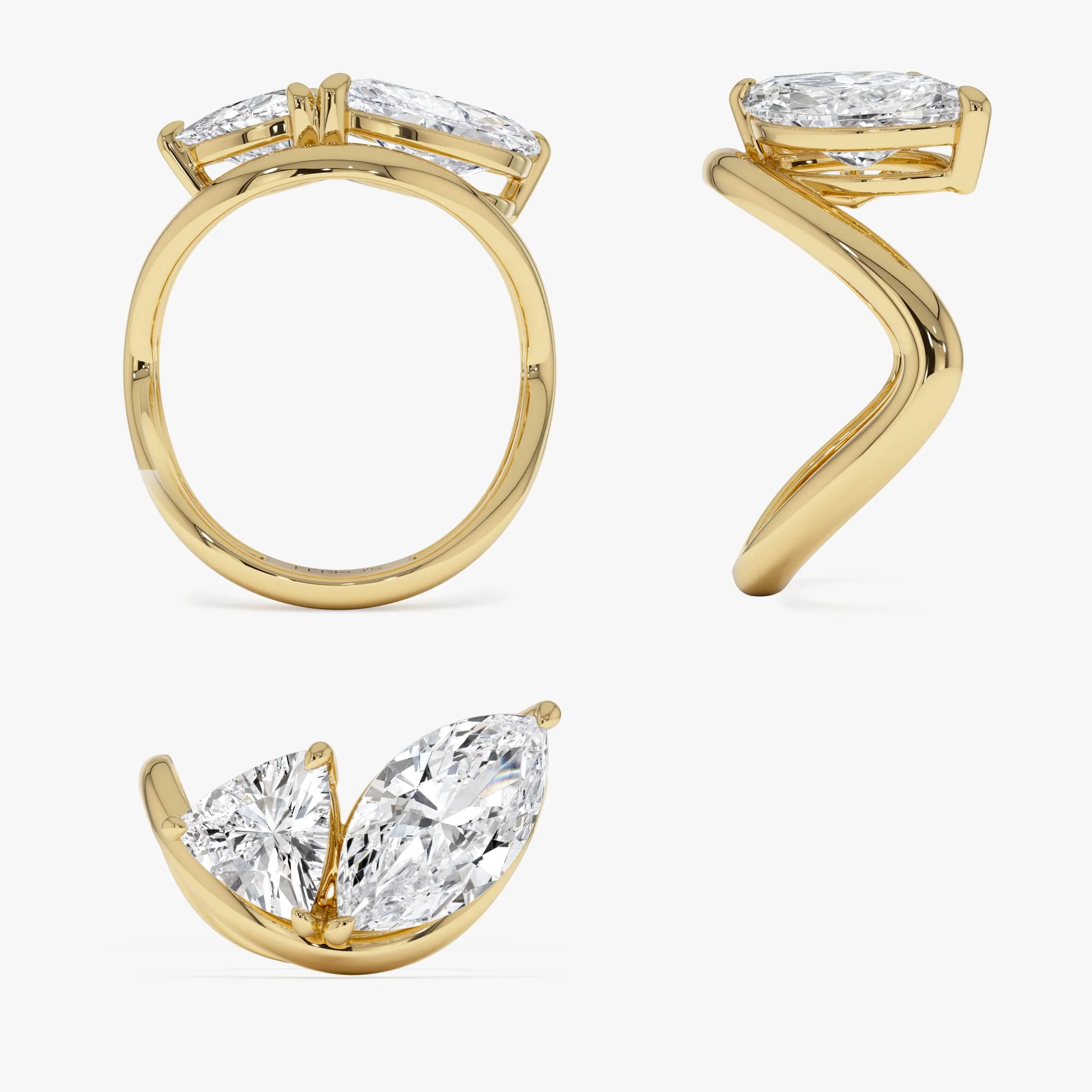 3.00ctw 14k Marquise & Trillion Lab Grown Diamond Statement Ring - Mica - Image 5