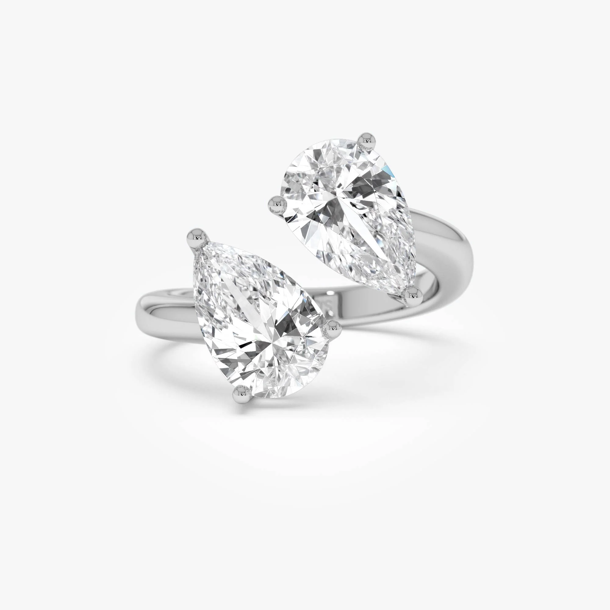 3.05ctw 14k Pear Shaped Lab Grown Diamond Toi et Moi Ring - Zora - Image 6