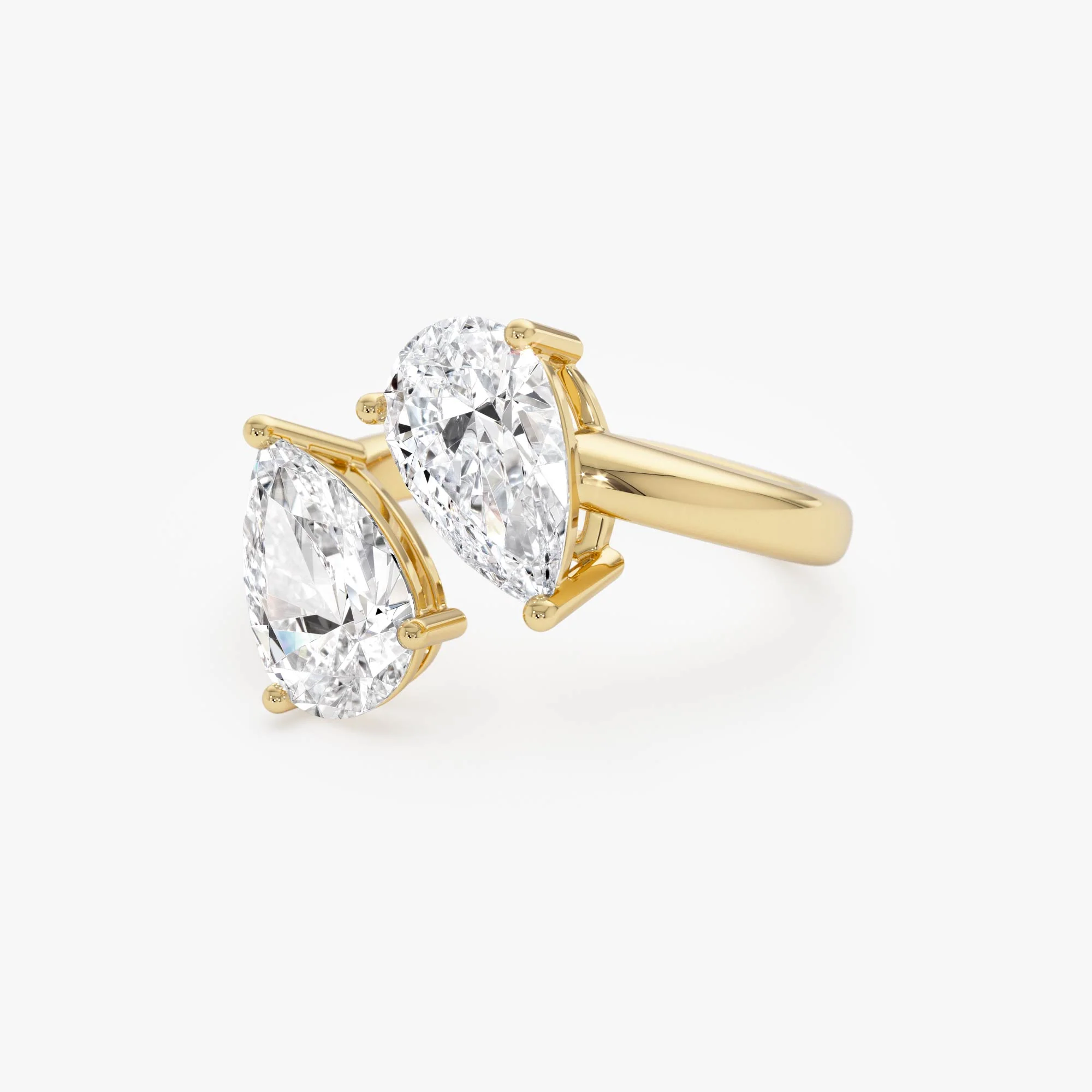 3.05ctw 14k Pear Shaped Lab Grown Diamond Toi et Moi Ring - Zora - Image 7
