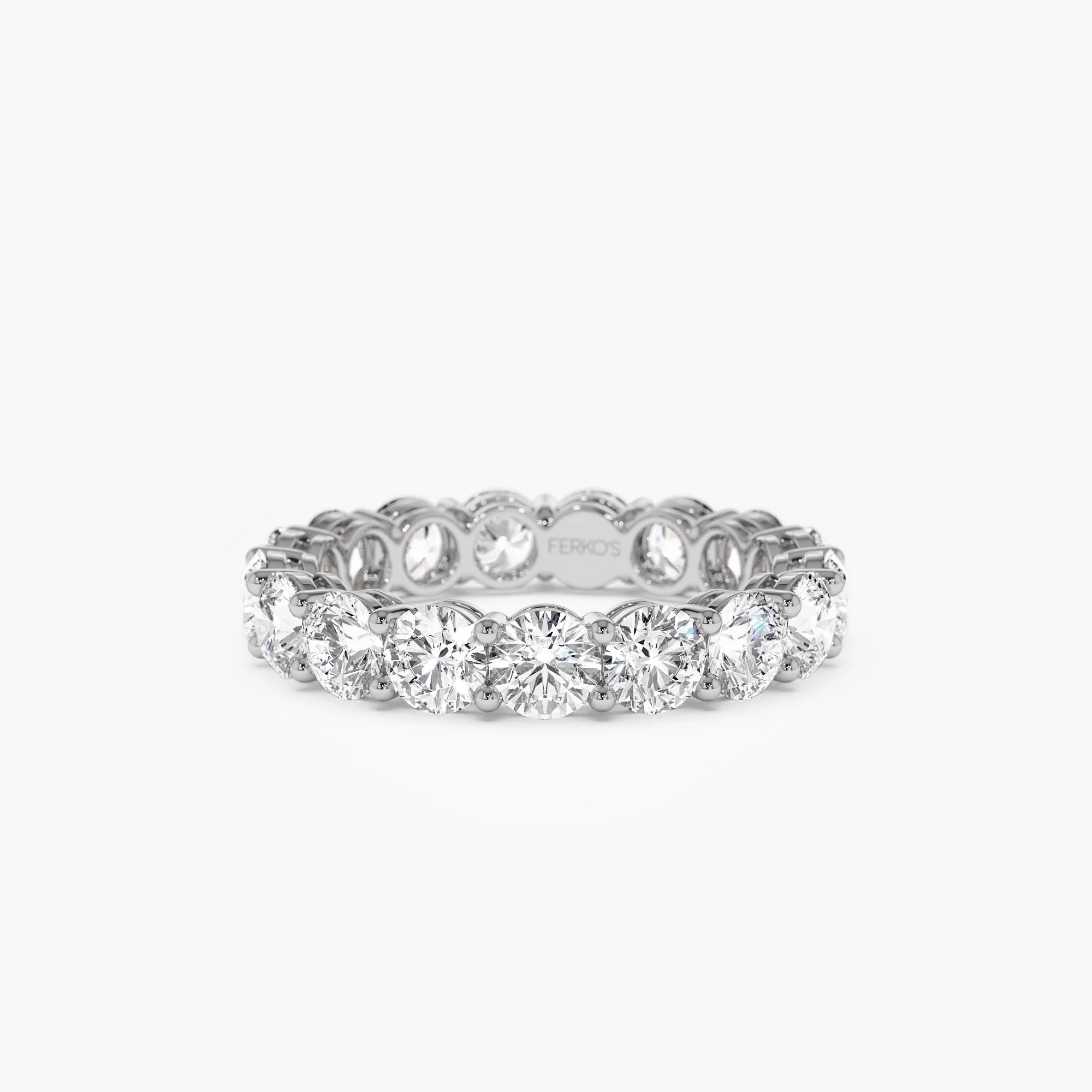 3.25 ctw 14k Prong Setting Full Eternity Round Lab Grown Diamond Ring - Luna - Image 6