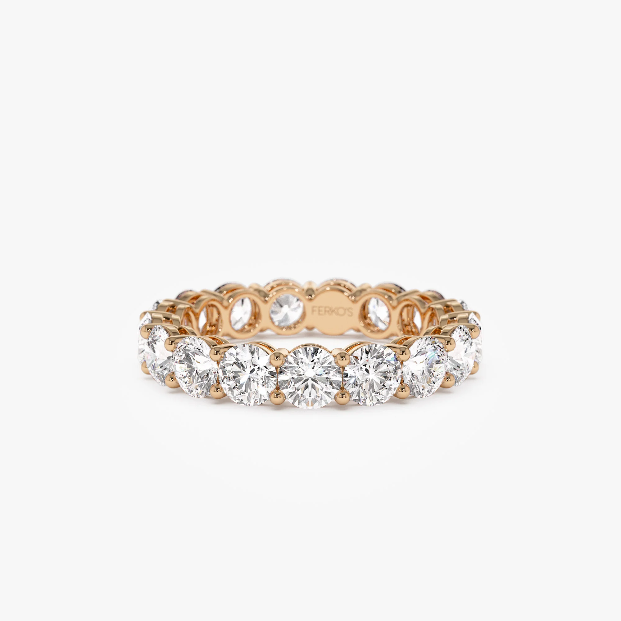 3.25 ctw 14k Prong Setting Full Eternity Round Lab Grown Diamond Ring - Luna - Image 7