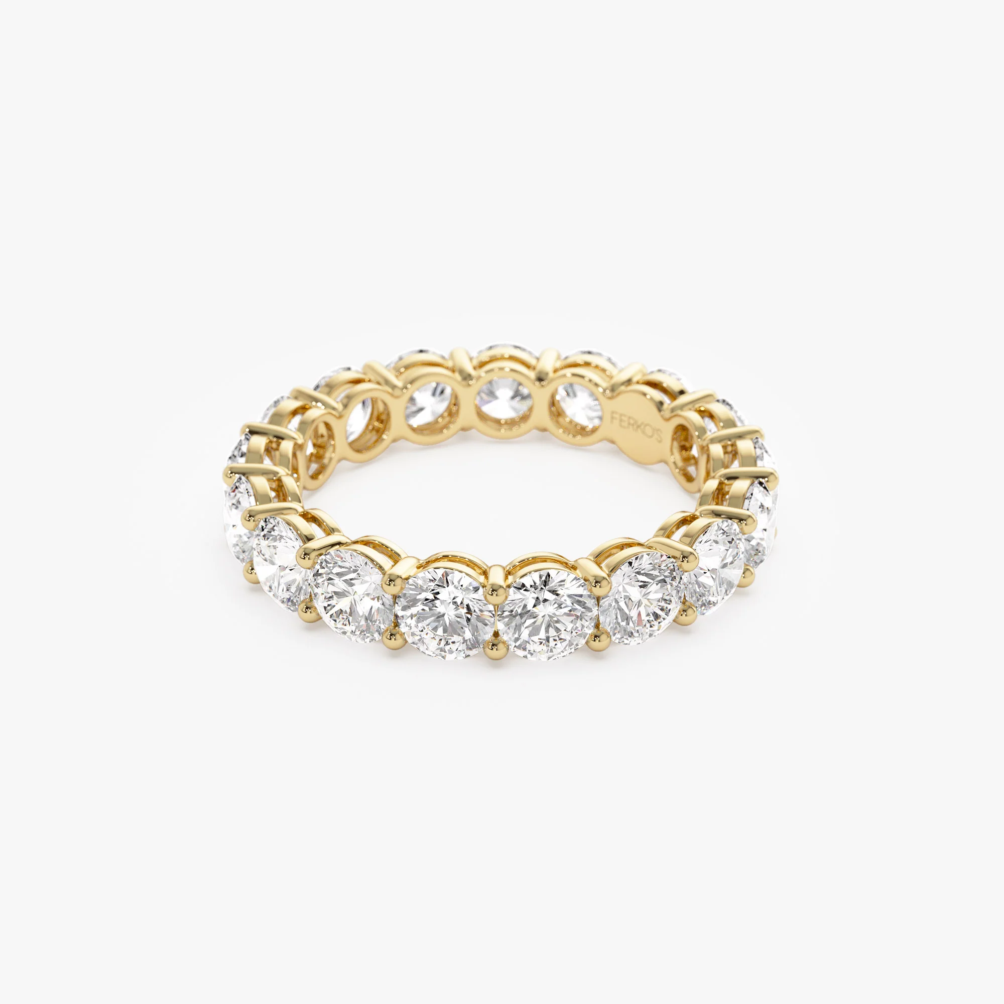 3.25 ctw 14k Prong Setting Full Eternity Round Lab Grown Diamond Ring - Luna - Image 8