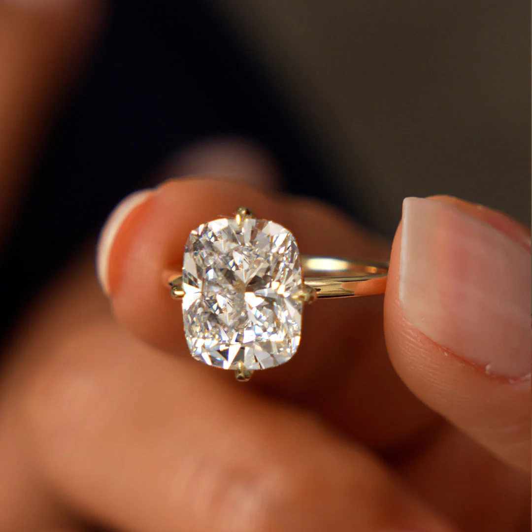 5.05 Ctw 14k Cushion Cut Lab Grown Diamond Engagement Solitaire - Seloria - Image 2