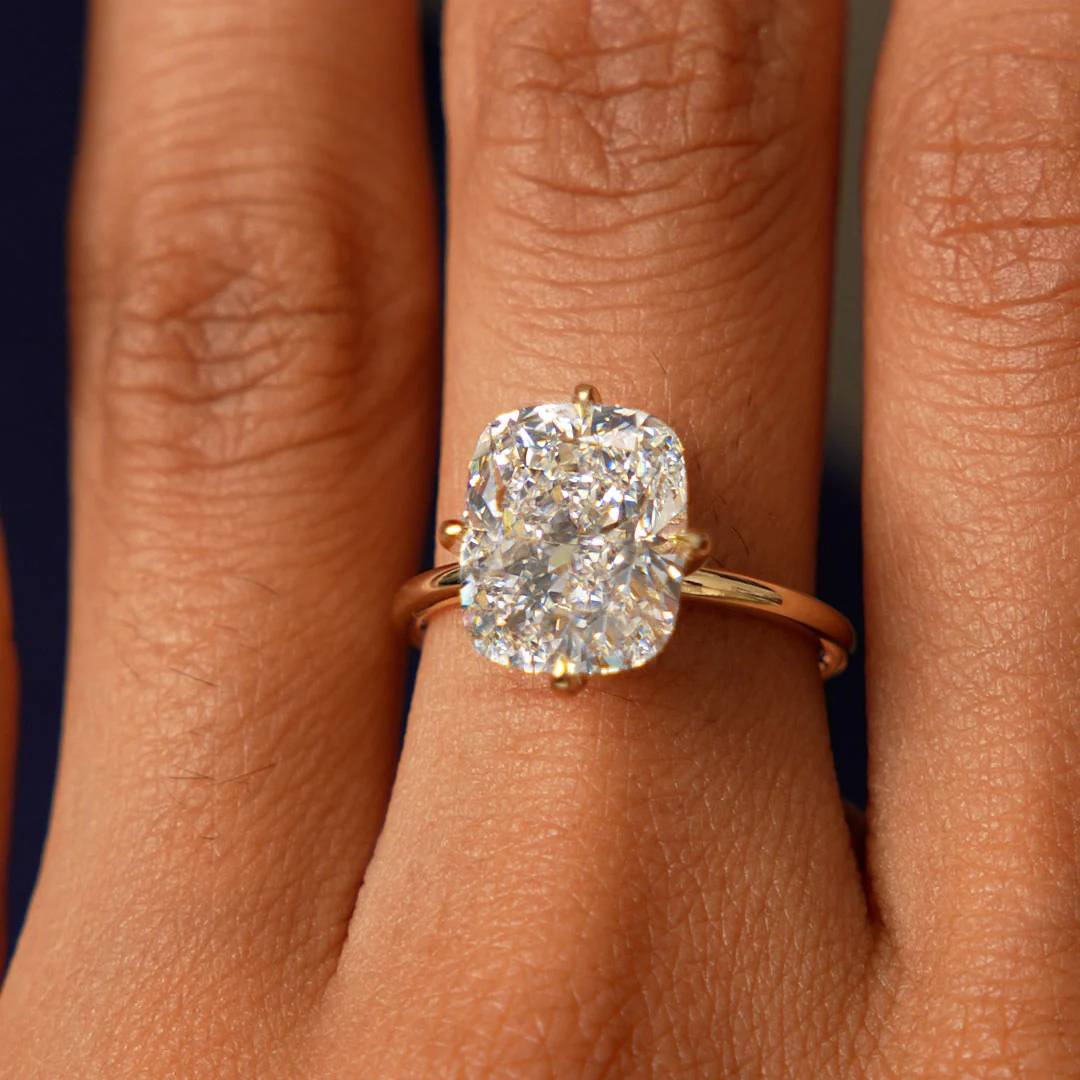 5.05 Ctw 14k Cushion Cut Lab Grown Diamond Engagement Solitaire - Seloria - Image 3
