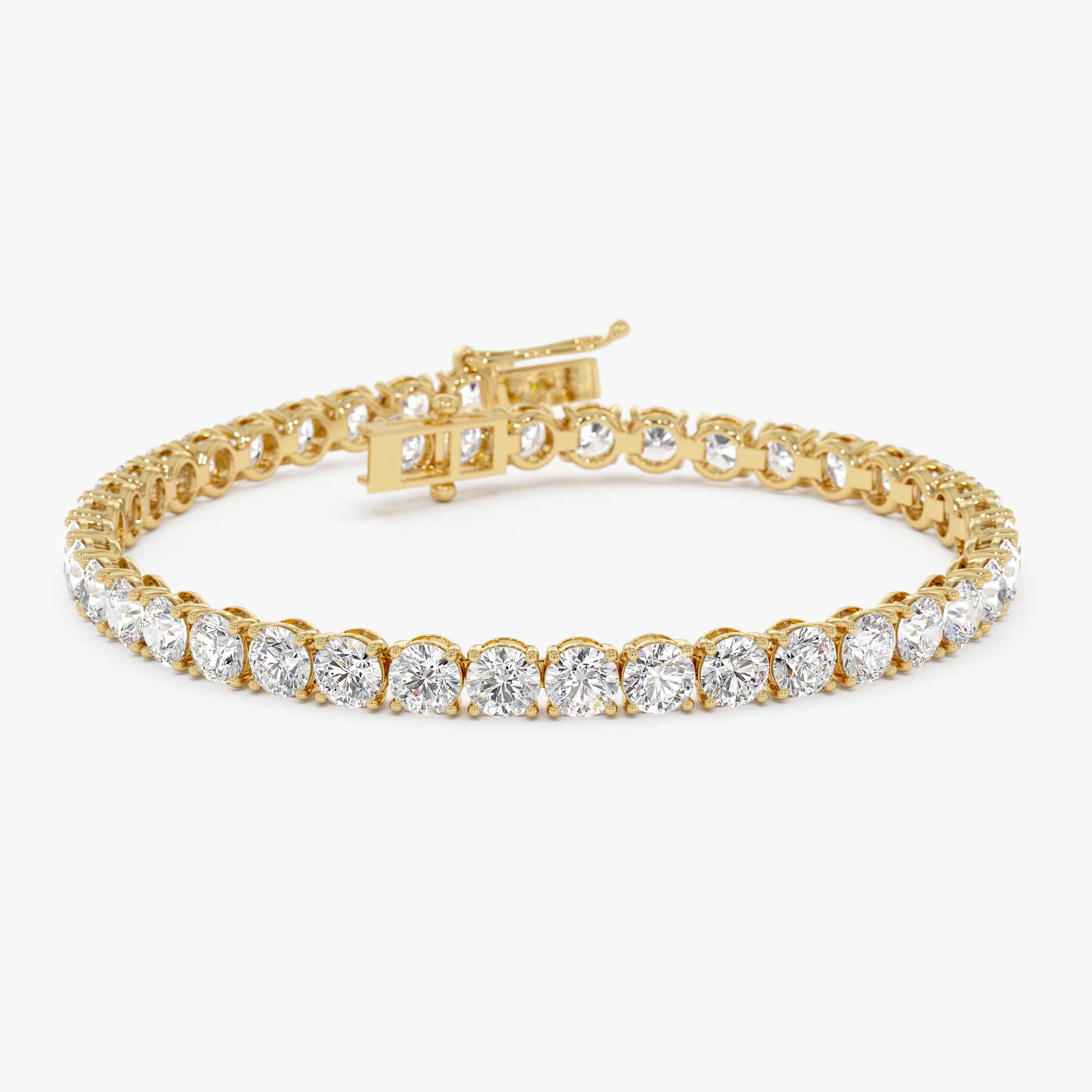 7.00ctw 14k Round Shaped Lab Grown Diamond Tennis Bracelet - Emily
