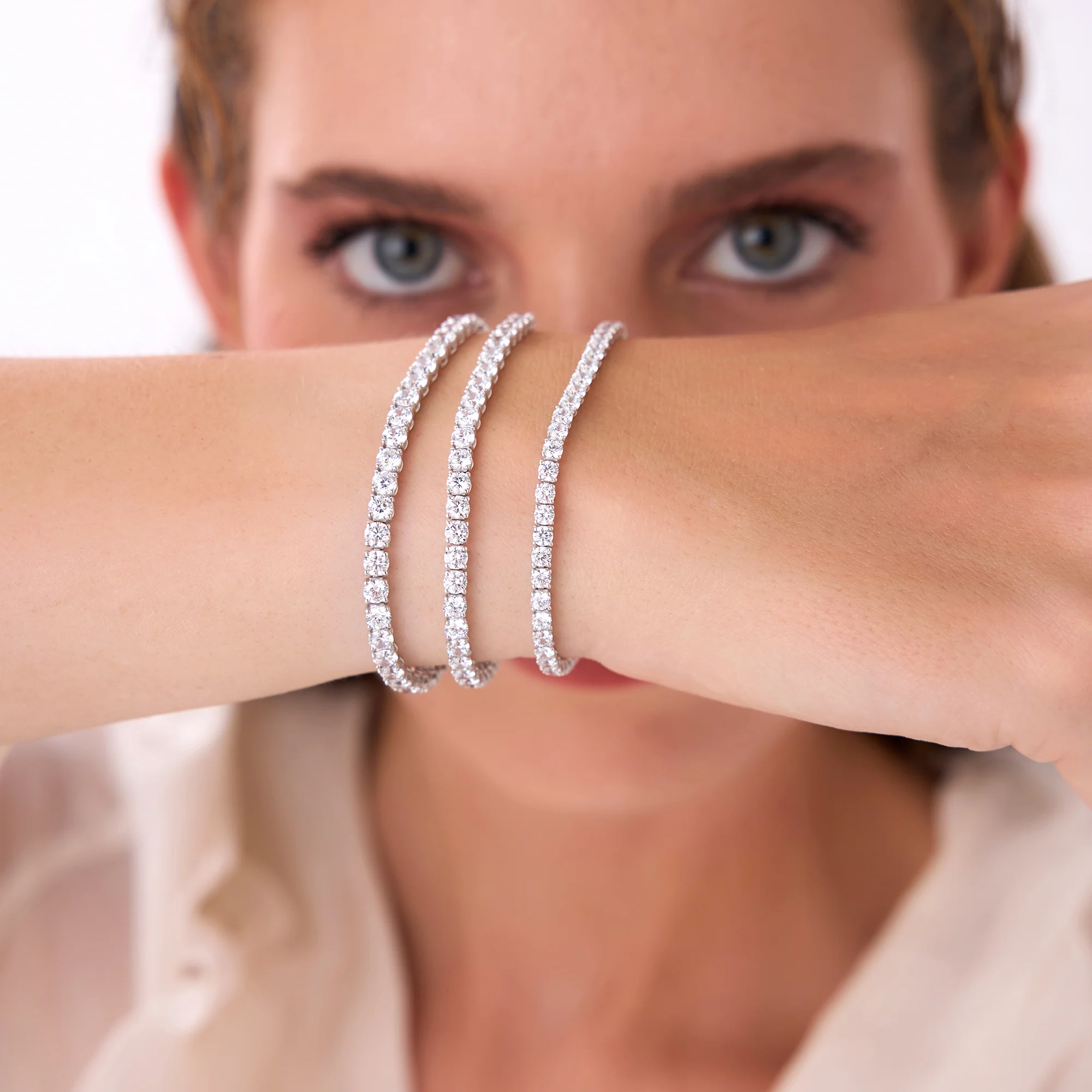 7.00ctw 14k Round Shaped Lab Grown Diamond Tennis Bracelet - Emily - Image 2