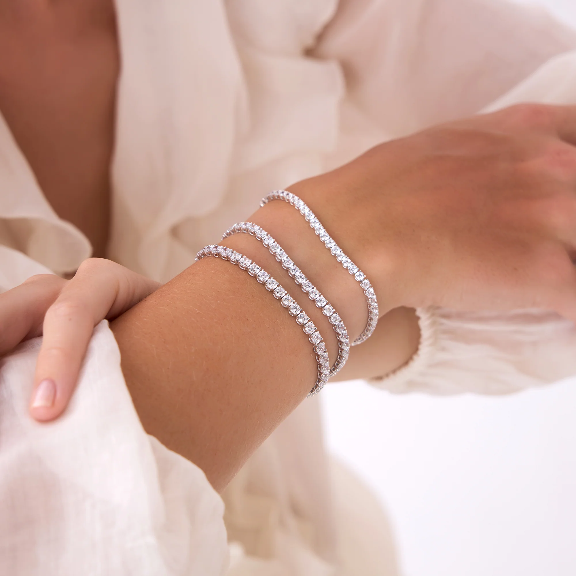 7.00ctw 14k Round Shaped Lab Grown Diamond Tennis Bracelet - Emily - Image 5