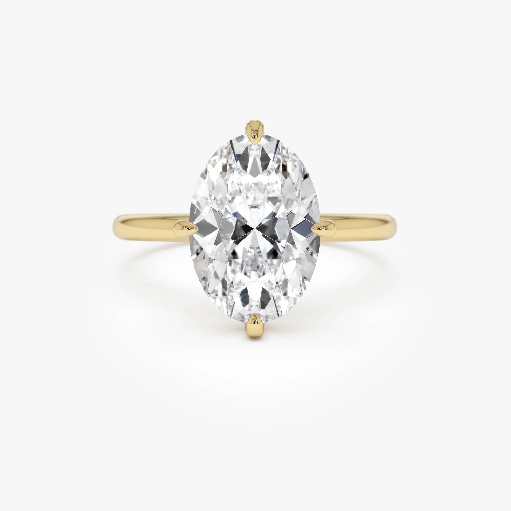3.00 Ctw 14k Gold Oval Shape Prong Setting Engagement Ring - Vita