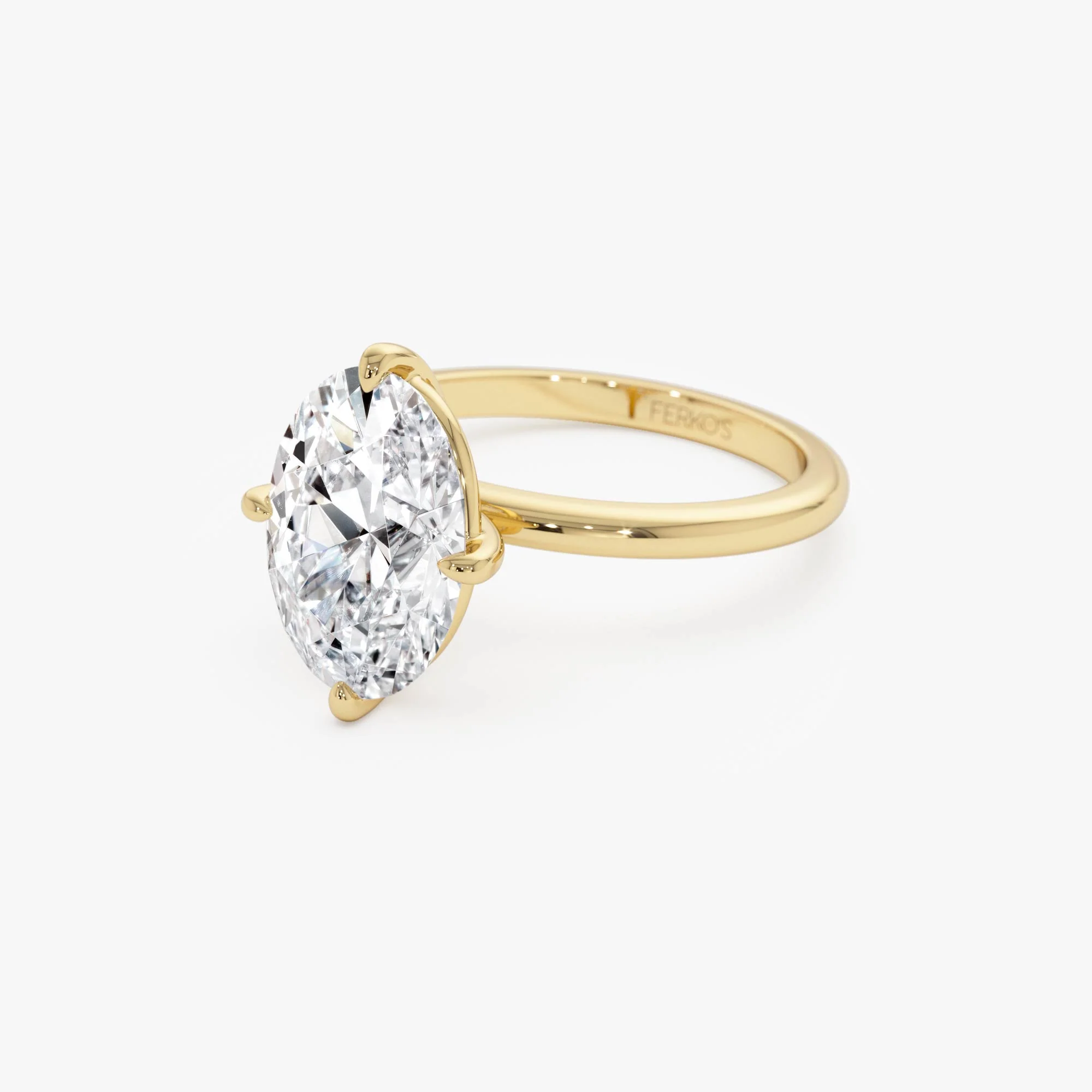 3.00 Ctw 14k Gold Oval Shape Prong Setting Engagement Ring - Vita - Image 10
