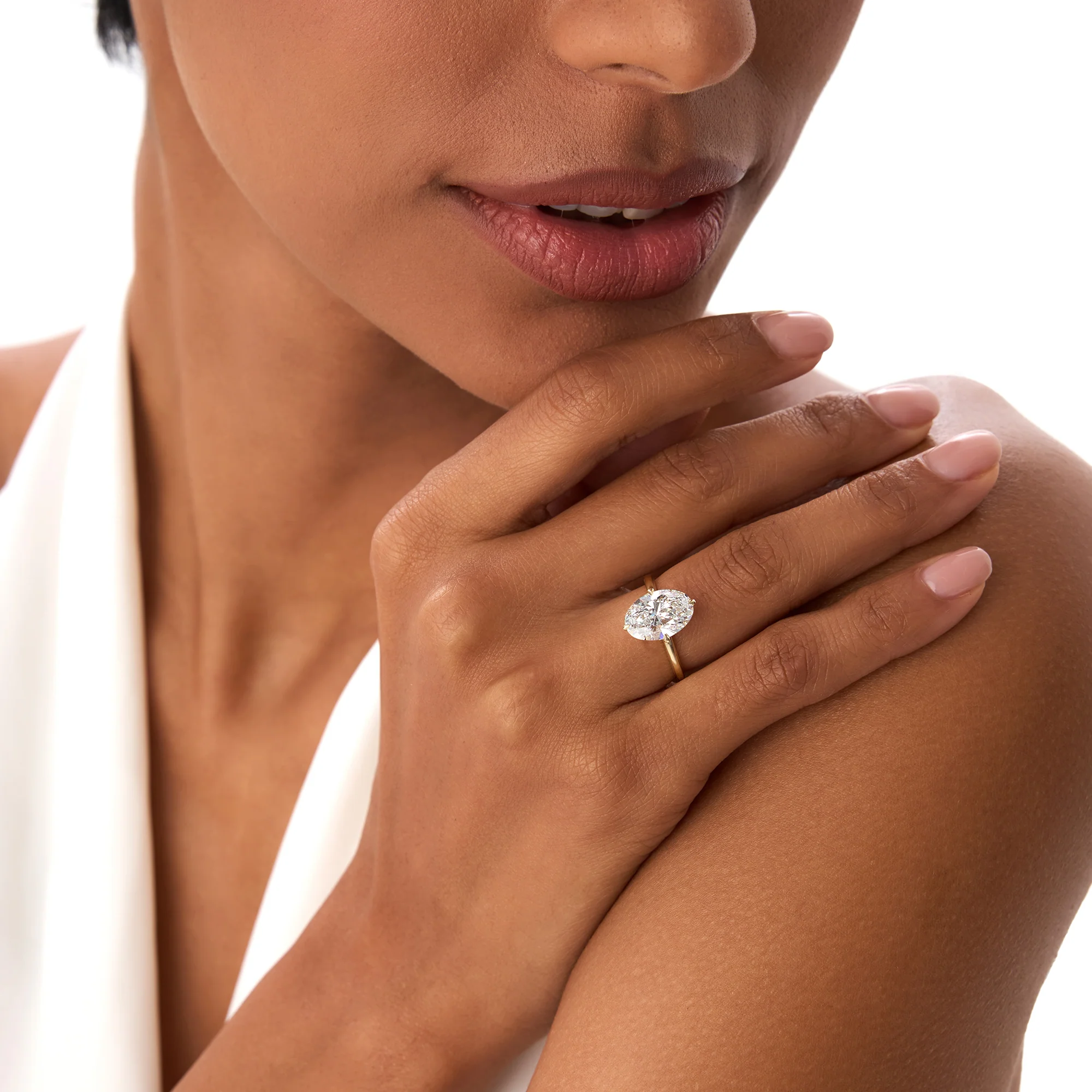 3.00 Ctw 14k Gold Oval Shape Prong Setting Engagement Ring - Vita - Image 3