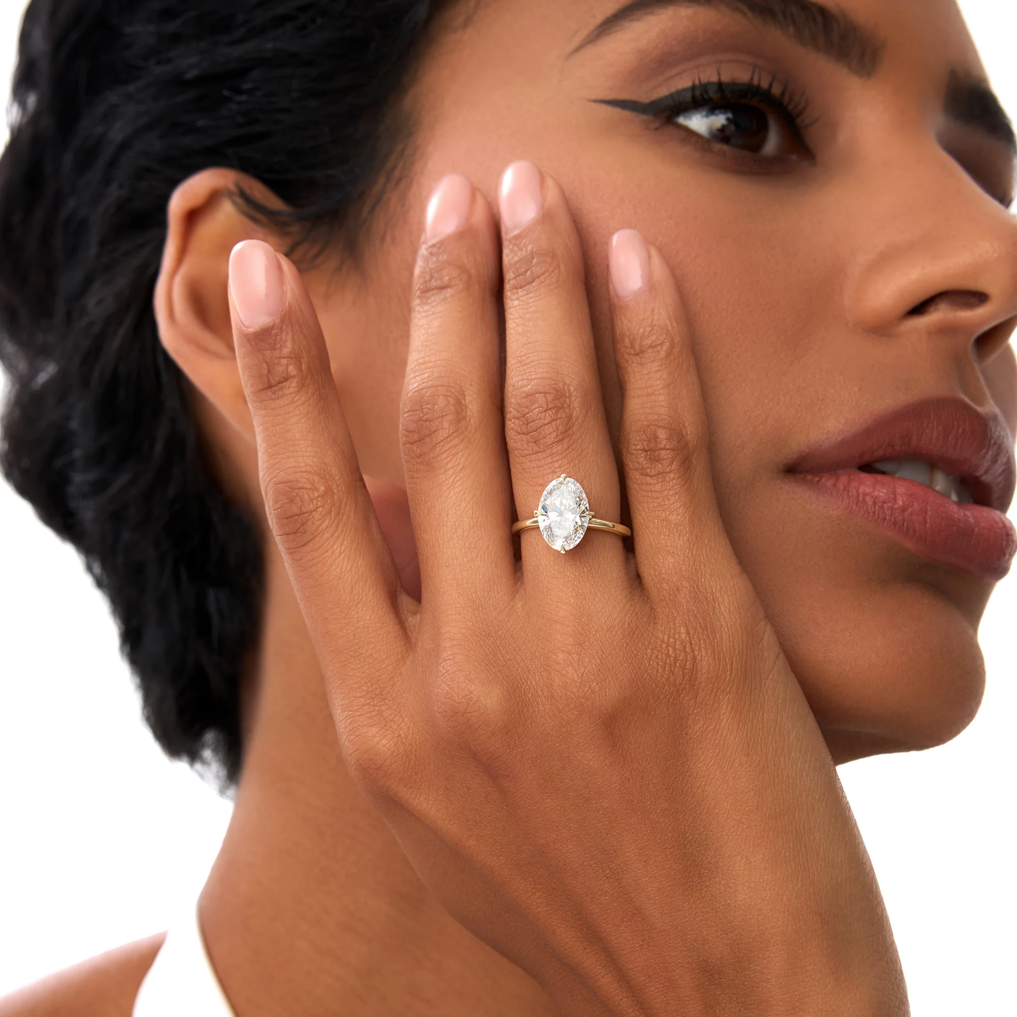 3.00 Ctw 14k Gold Oval Shape Prong Setting Engagement Ring - Vita - Image 4