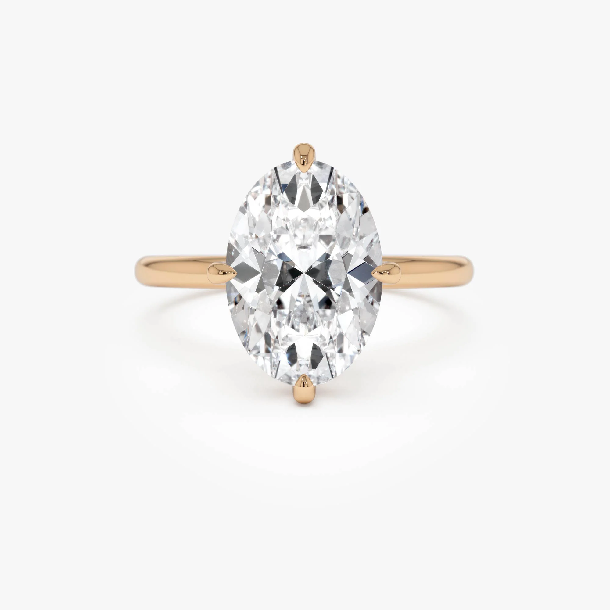3.00 Ctw 14k Gold Oval Shape Prong Setting Engagement Ring - Vita - Image 8