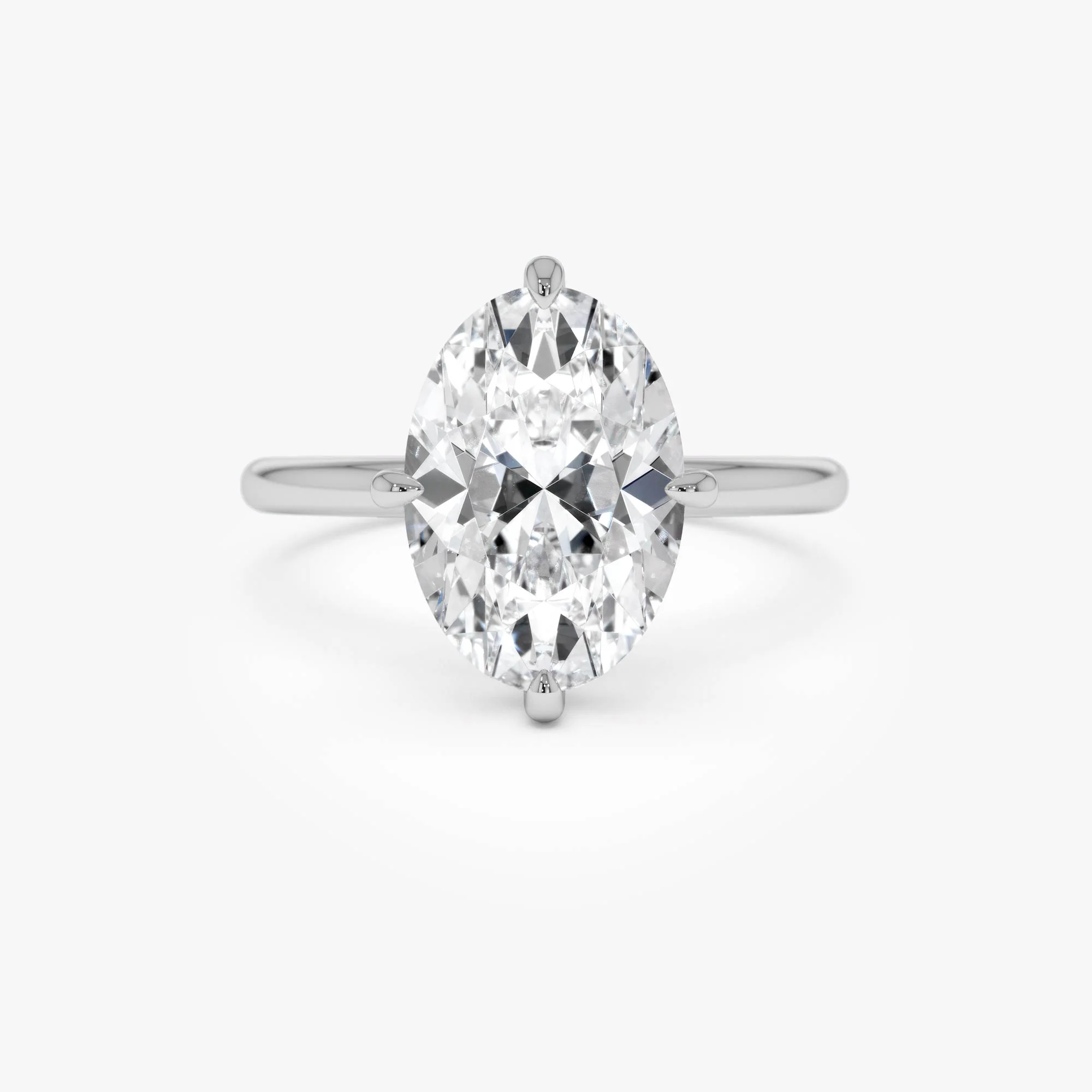 3.00 Ctw 14k Gold Oval Shape Prong Setting Engagement Ring - Vita - Image 9