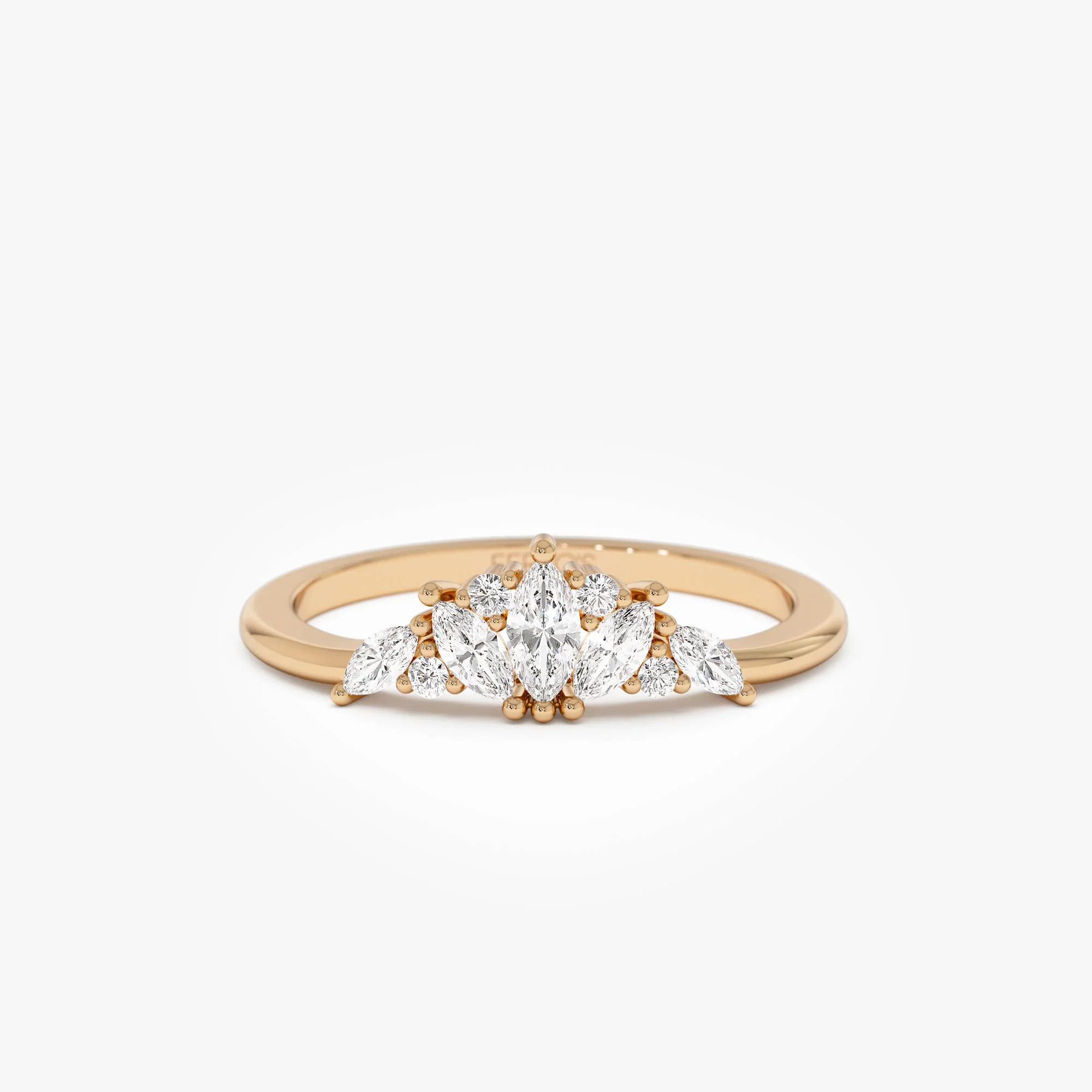 14K Dainty Marquise Diamond Stacking Ring - Image 6