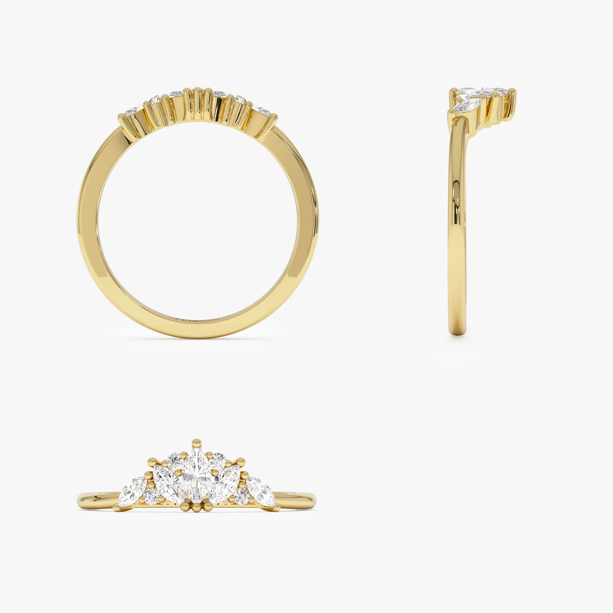 14K Dainty Marquise Diamond Stacking Ring - Image 8