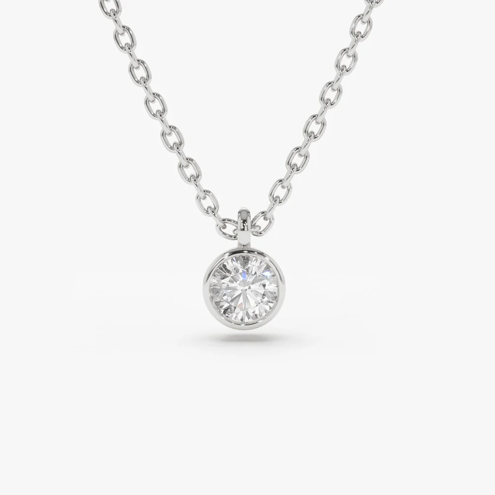 14K 0.20-0.50 ctw Diamond Solitaire on a Bail - Image 7