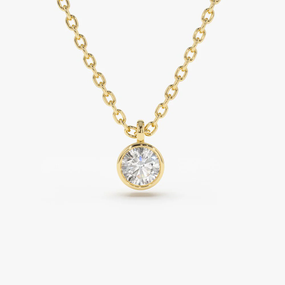 14K 0.20-0.50 ctw Diamond Solitaire on a Bail - Image 9